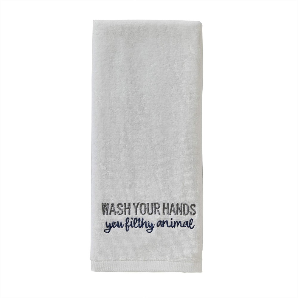 Wash Your Hands Hand Towel (2-Pack), White