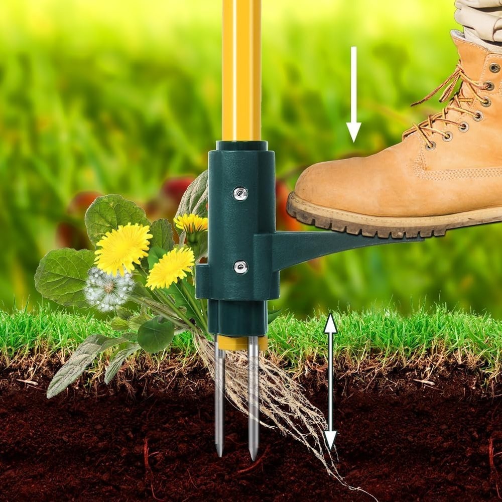 Durable Long Handle Weed Puller with 3 Claws for Effortless Gardening