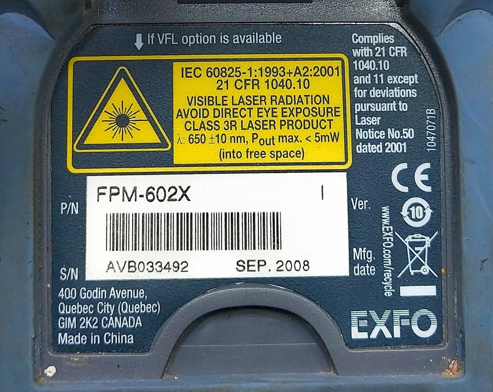 Exfo FPM-600 Optical Power Meter 0612