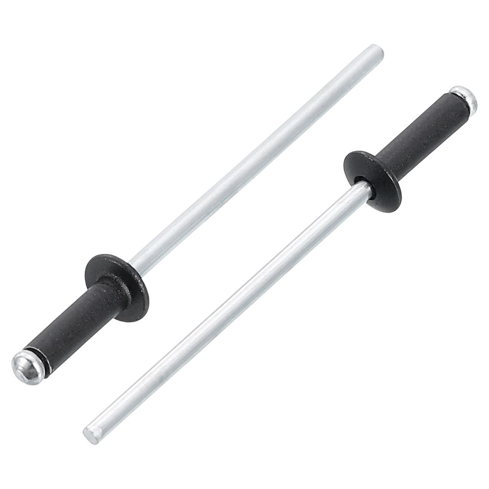 60Pcs 3/32"x5/16" Aluminum Blind Rivets, Dome Head Long Split Rivets, Black