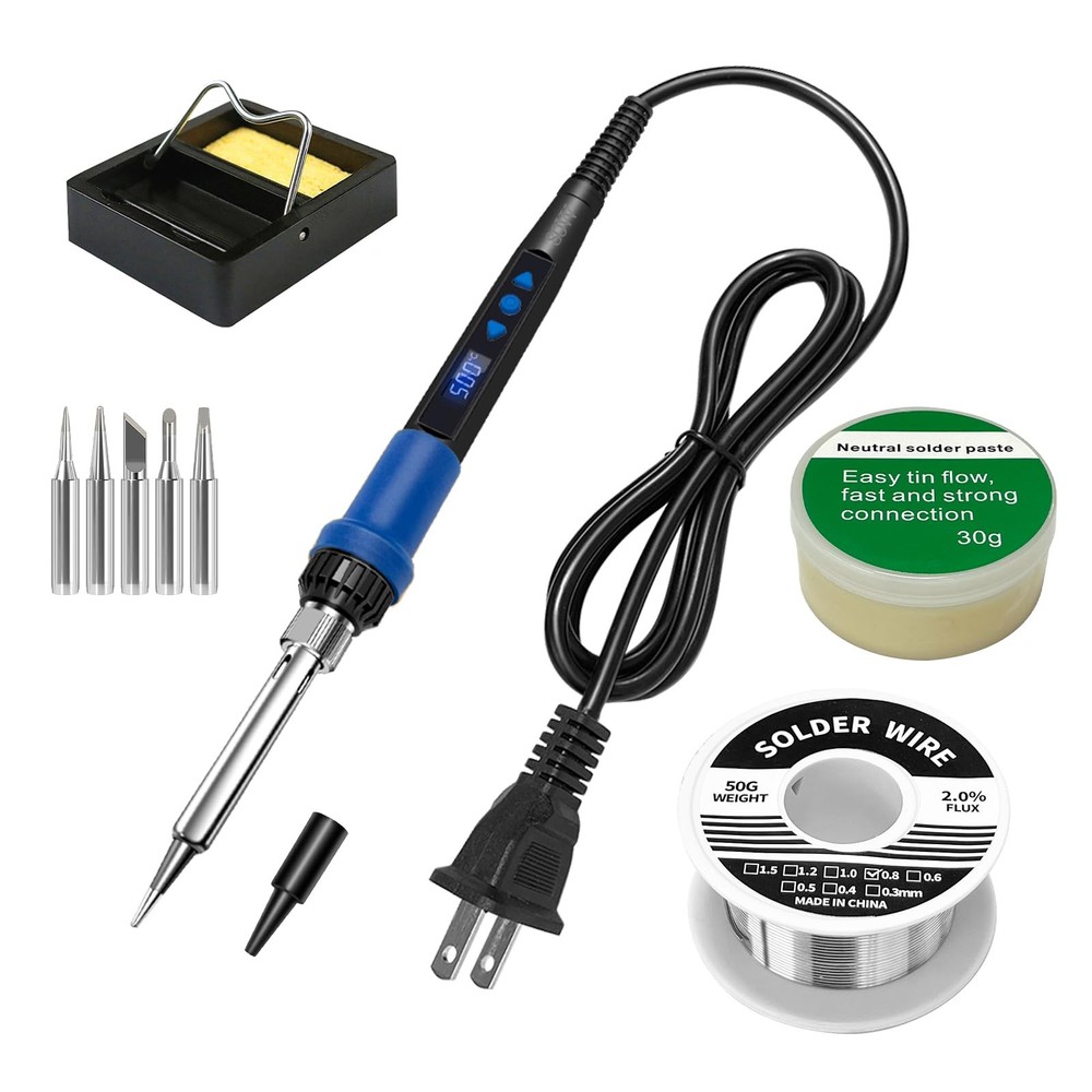 Soldering Iron Kit,80W LED Display Adjustable Temperature Soldering Iron Kit ...