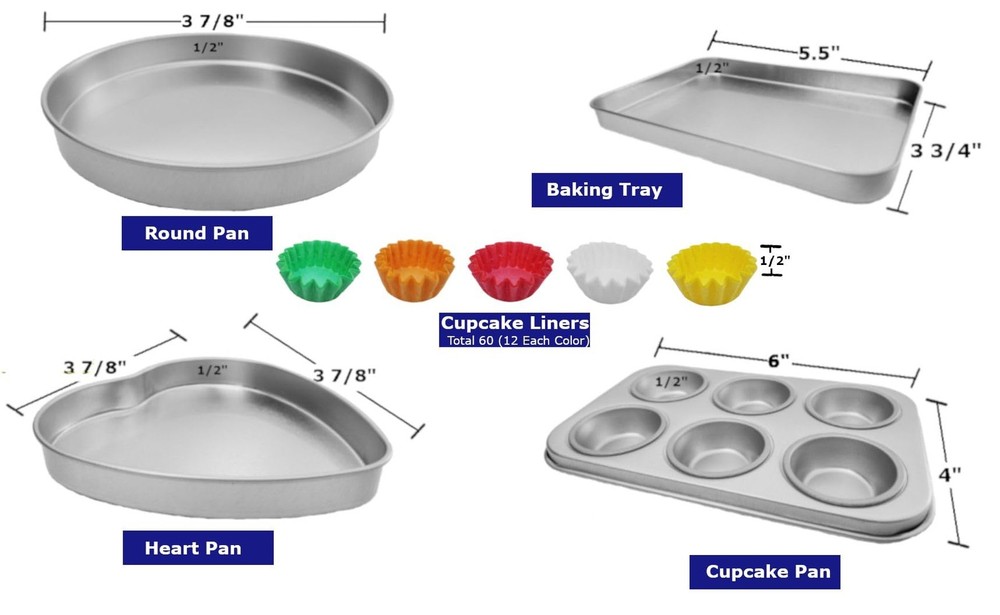 Deluxe Pan Set Compatible with Easy Bake Ultimate Oven | Small, Silver