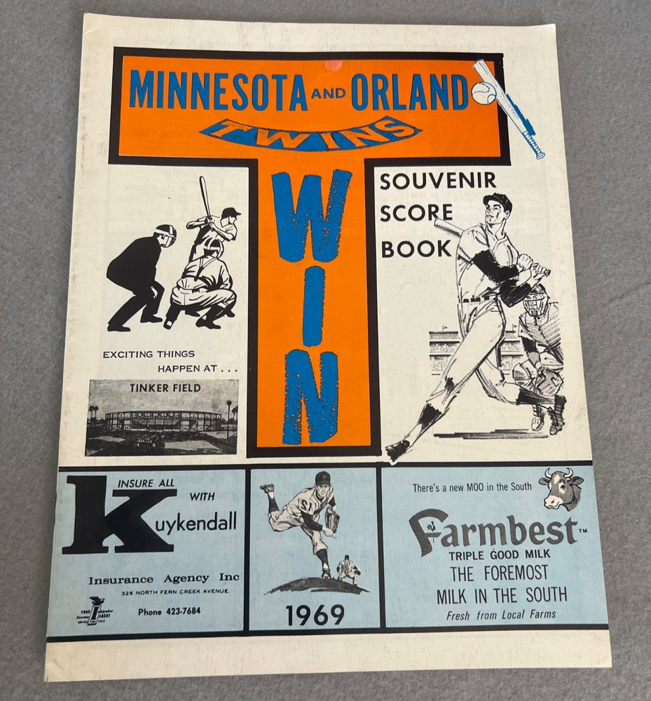 Vintage Baseball Program Book Minnesota vs Orlando Twins Program AAA League '69