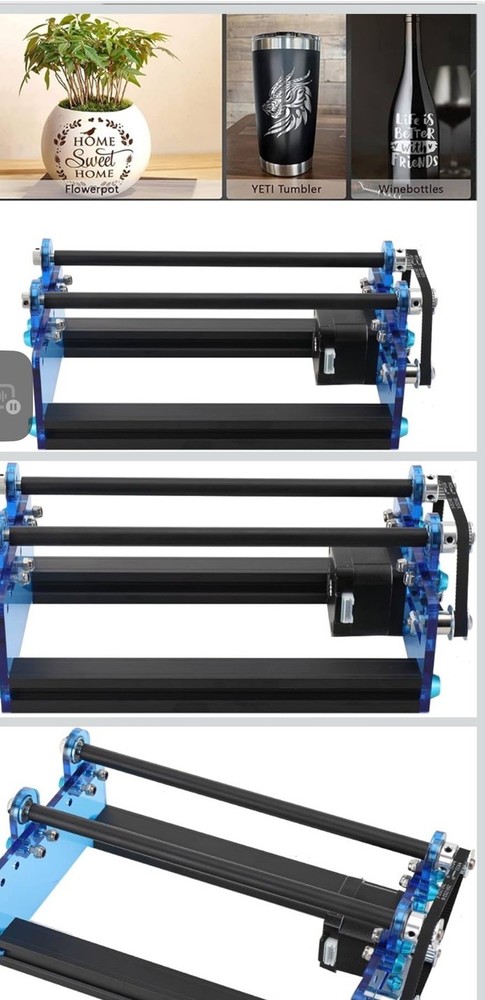 Laser Engraving Rotary Roller Module for Cylindrical Objects Aluminum