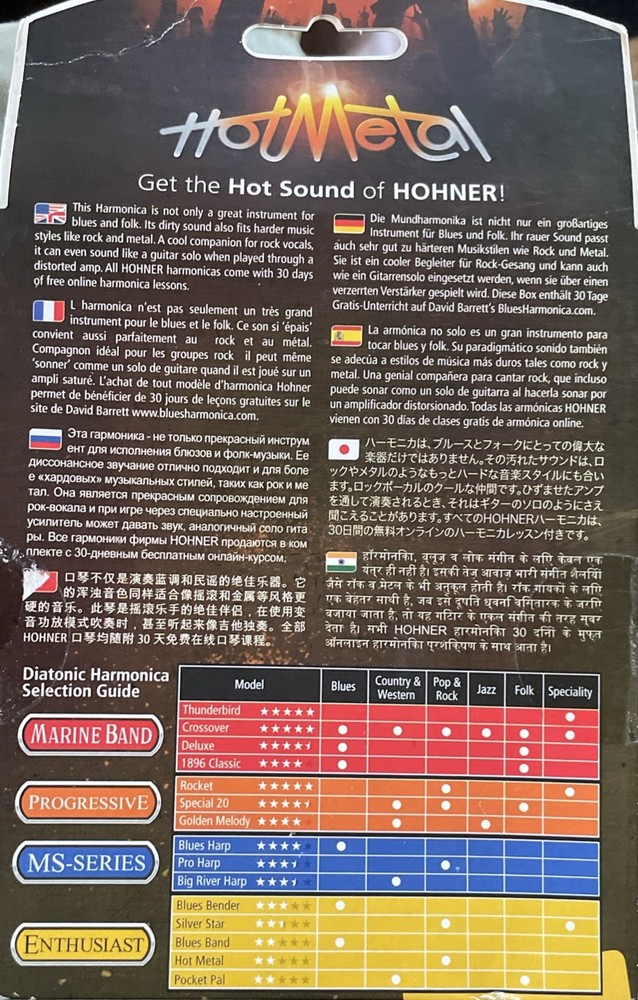 Hot Metal #572 Harmonica By Hohner Damage Box