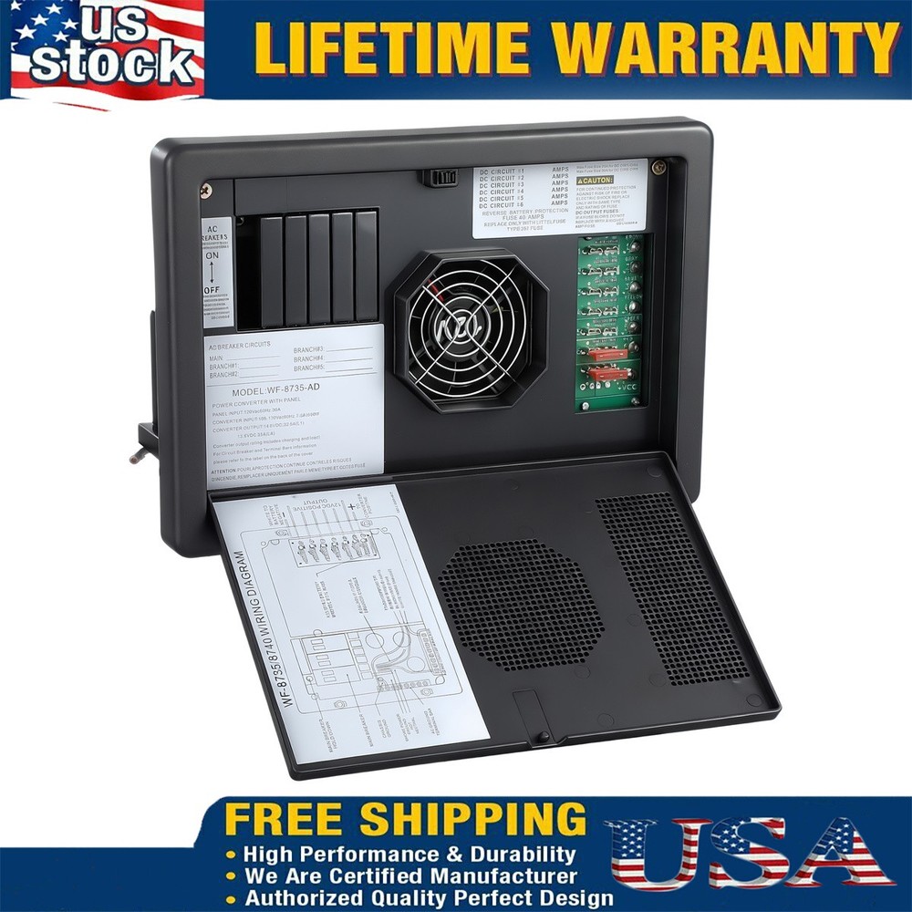 WF-8735-AD 8700-AD Auto-Detect Series Converter/Charger - wf8735-P Black 30 Amp