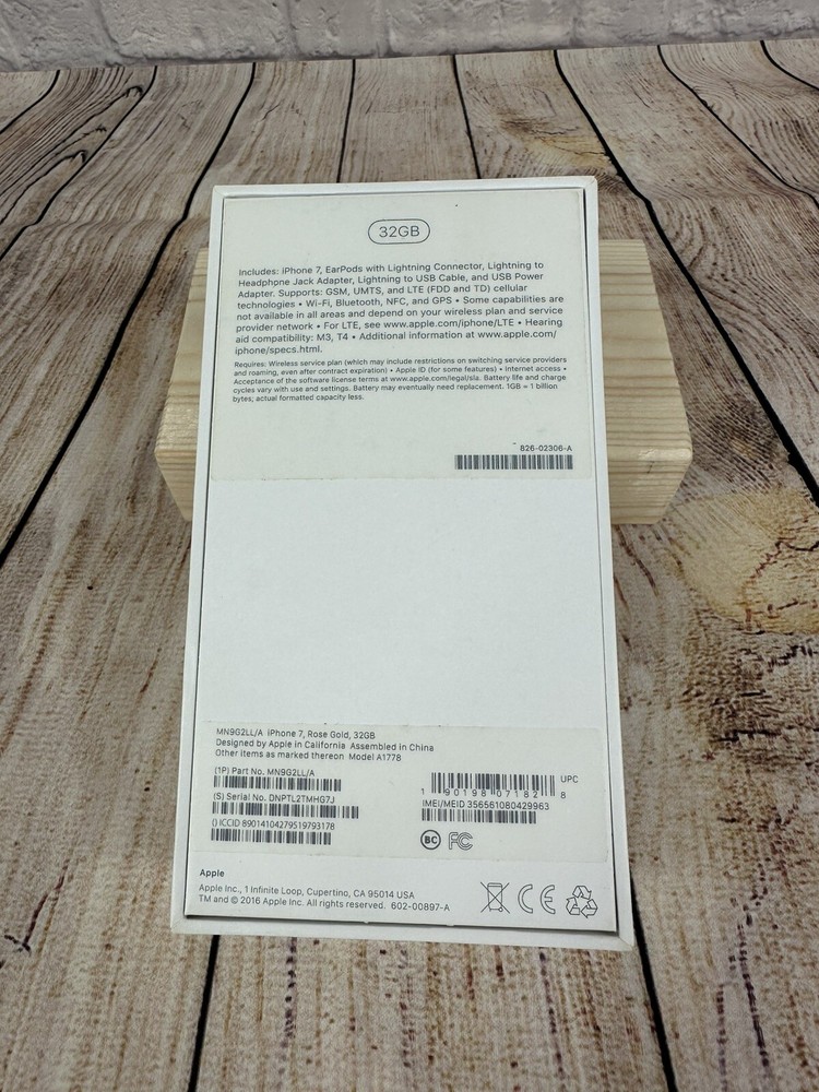 Apple iPhone 7 Rose Gold 32GB BOX ONLY