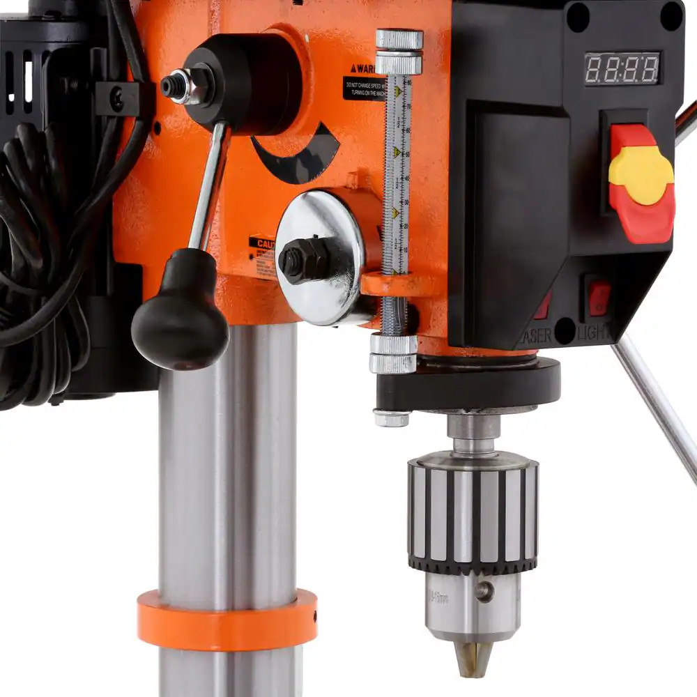 5-Amp 12 In. Variable Speed Cast Iron Benchtop Drill Press with Laser, Work Ligh