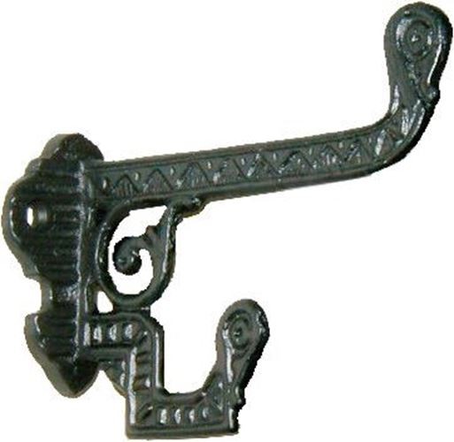 Eastlake Style Front Mount Coat Hook Black