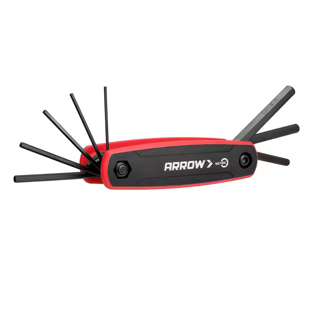 Arrow Folding Hex Key Set with SAE Measurements-(8-Pieces)