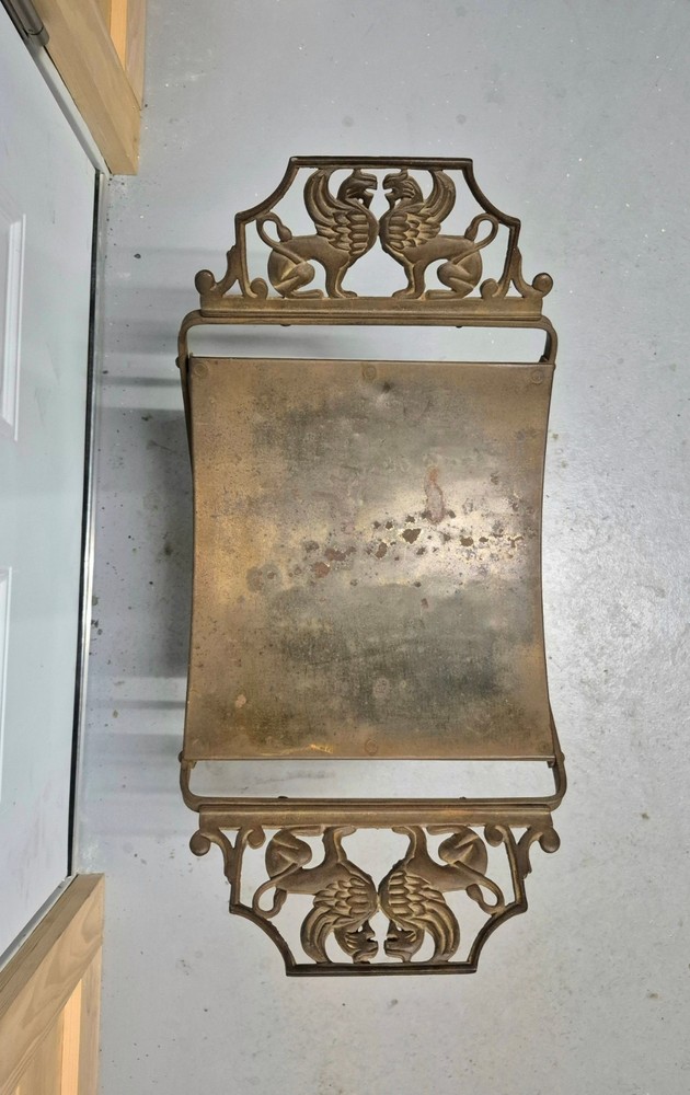 ANTIQUE CAST IRON GRIFFIN STOOL / BENCH