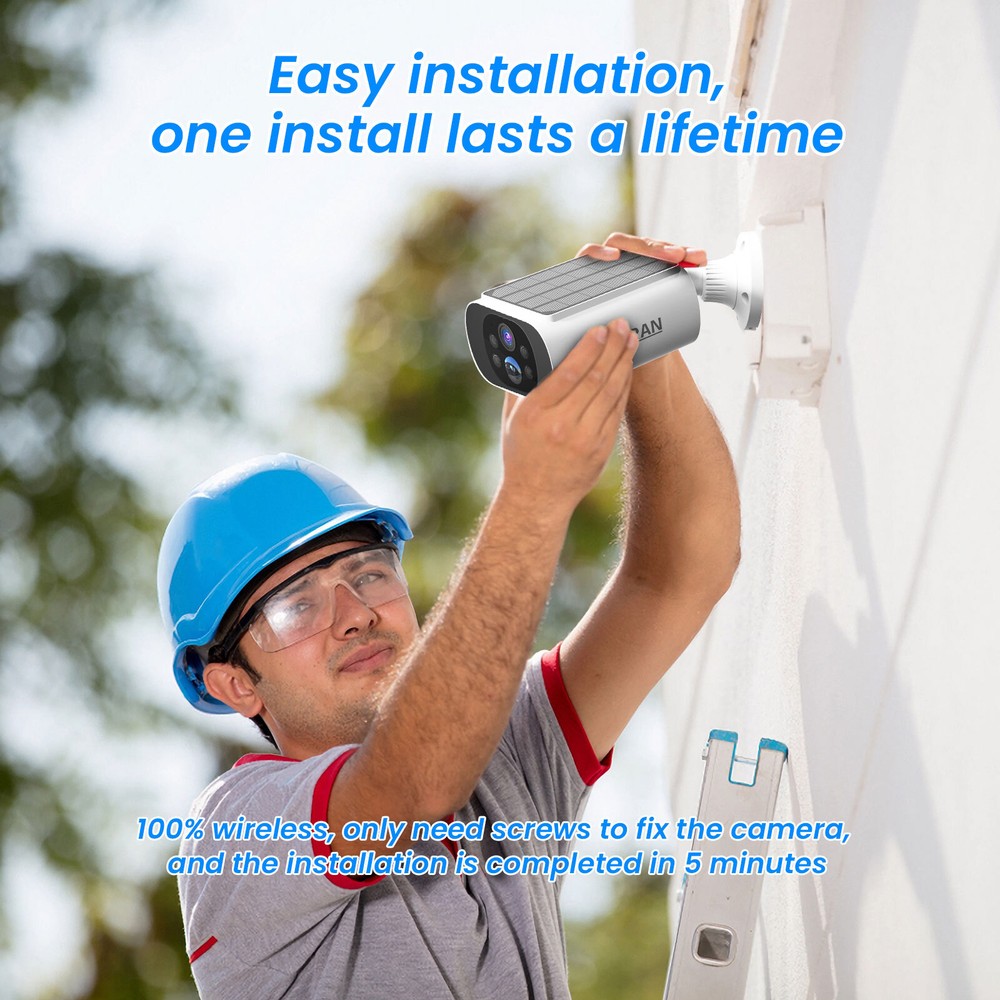 ANRAN Wifi Wireless Security Camera System Solar Battery Powered Home 2 Way Talk