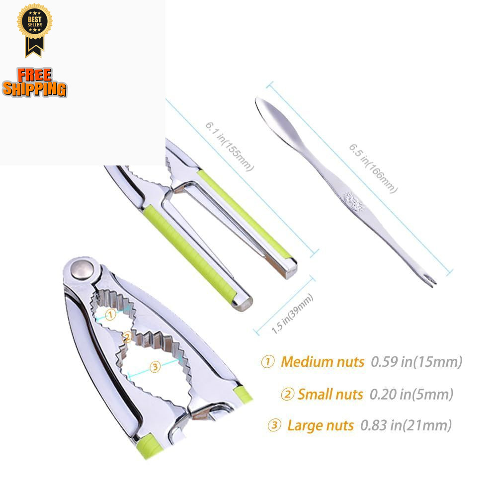 Nut Cracker, Nutcracker, Seafood Tools, Walnut Cracker for 3 Piece Set, Green