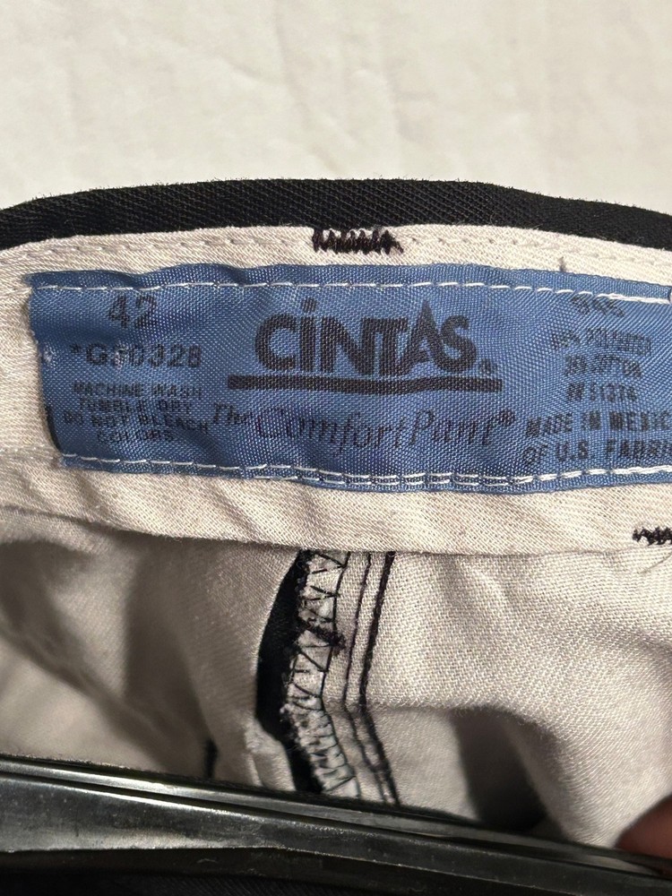MENS 41 X 26 1/2 CINTAS BLACK UNIFORM WORK PANTS