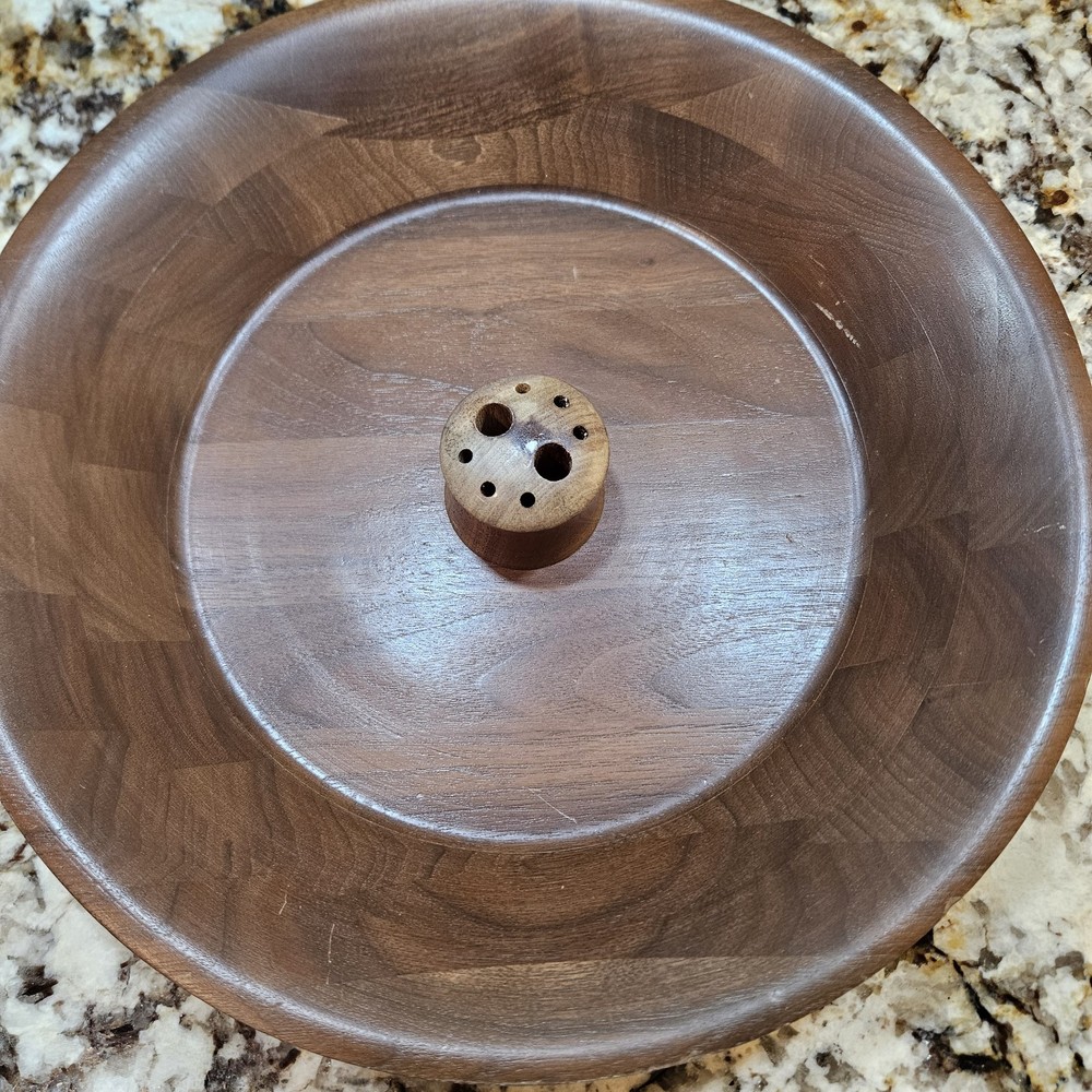 Walnut Nut Bowl 12" With Hole For Tools. Tools Not Included.