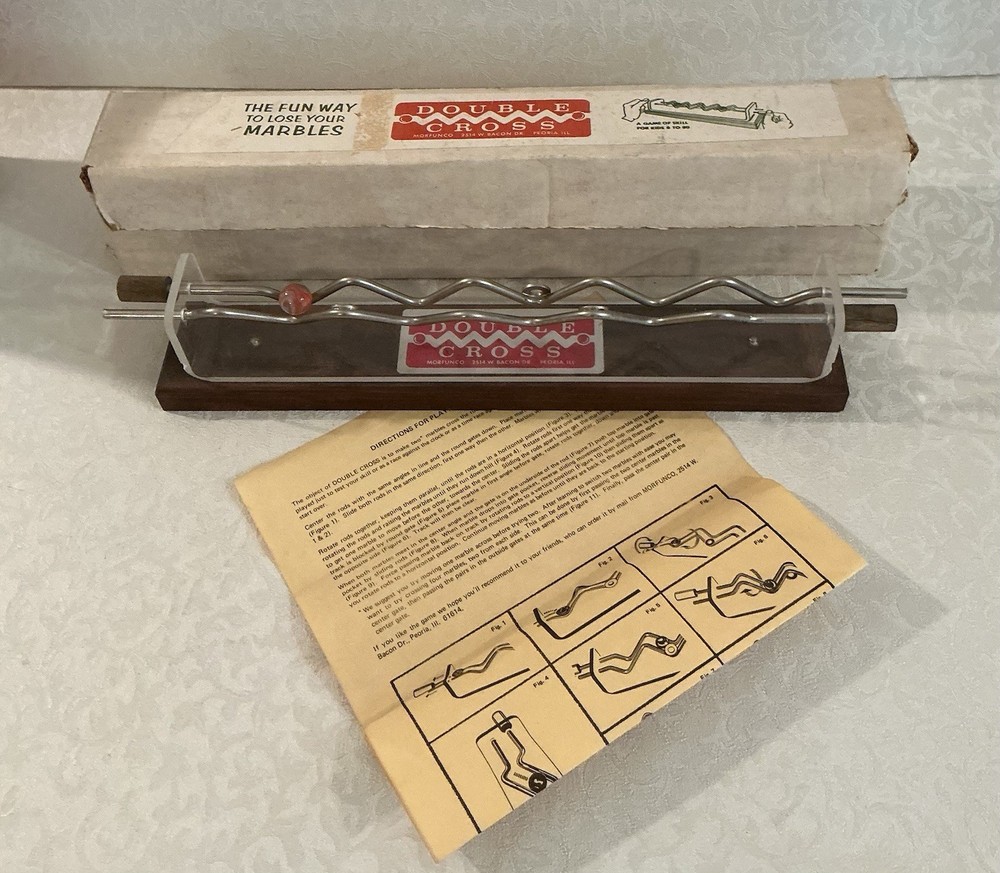 Vintage Morfunco Double Cross Marble Dexterity Game