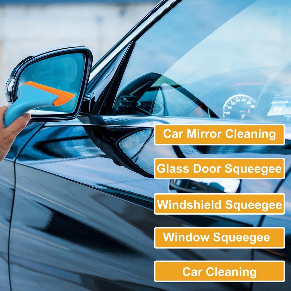 2 Pcs Universal Window Mirror Car Windshield Squeegee Replace Silicone Blue