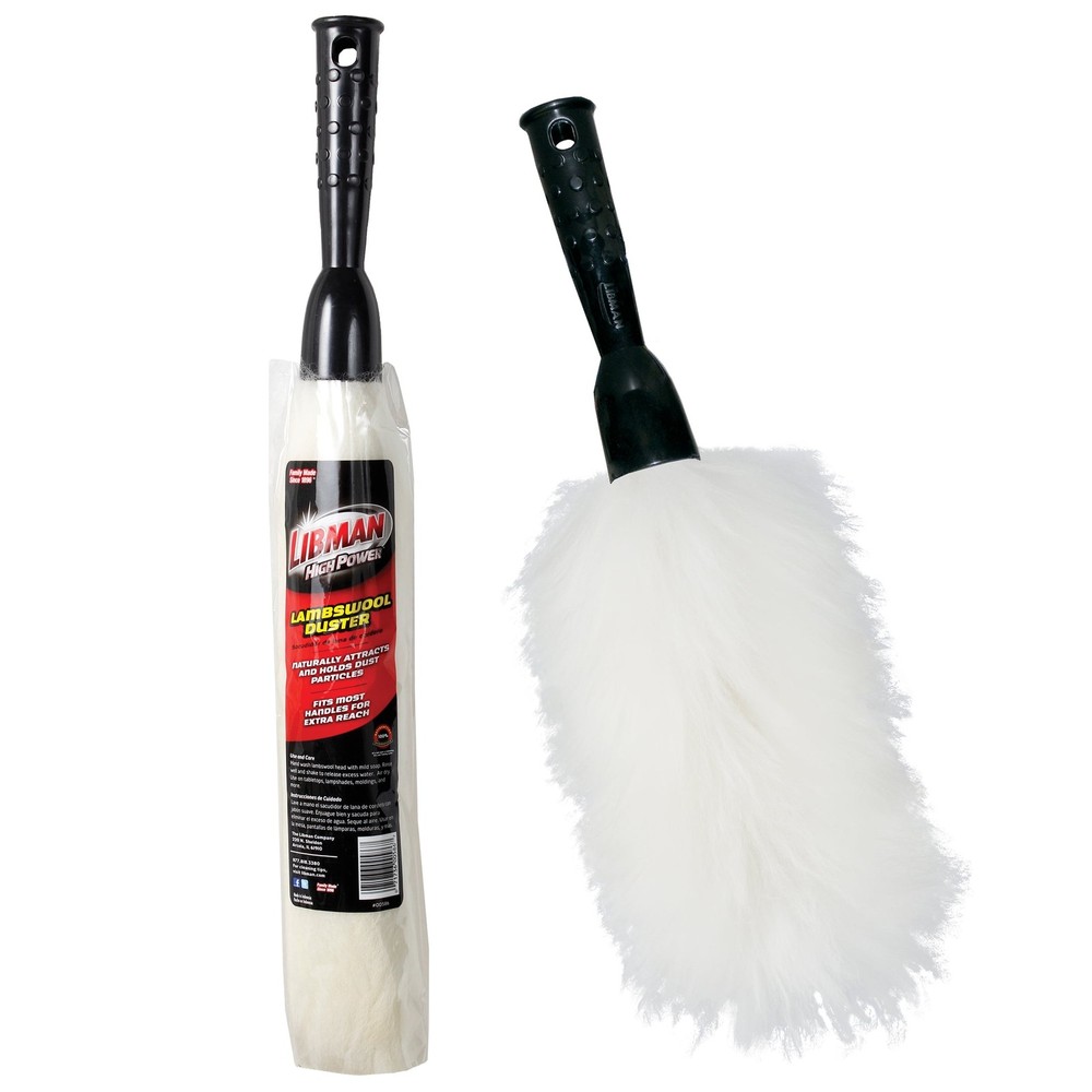Natural Lambs Wool Duster Wand W/ Standard Extension Threaded Handle