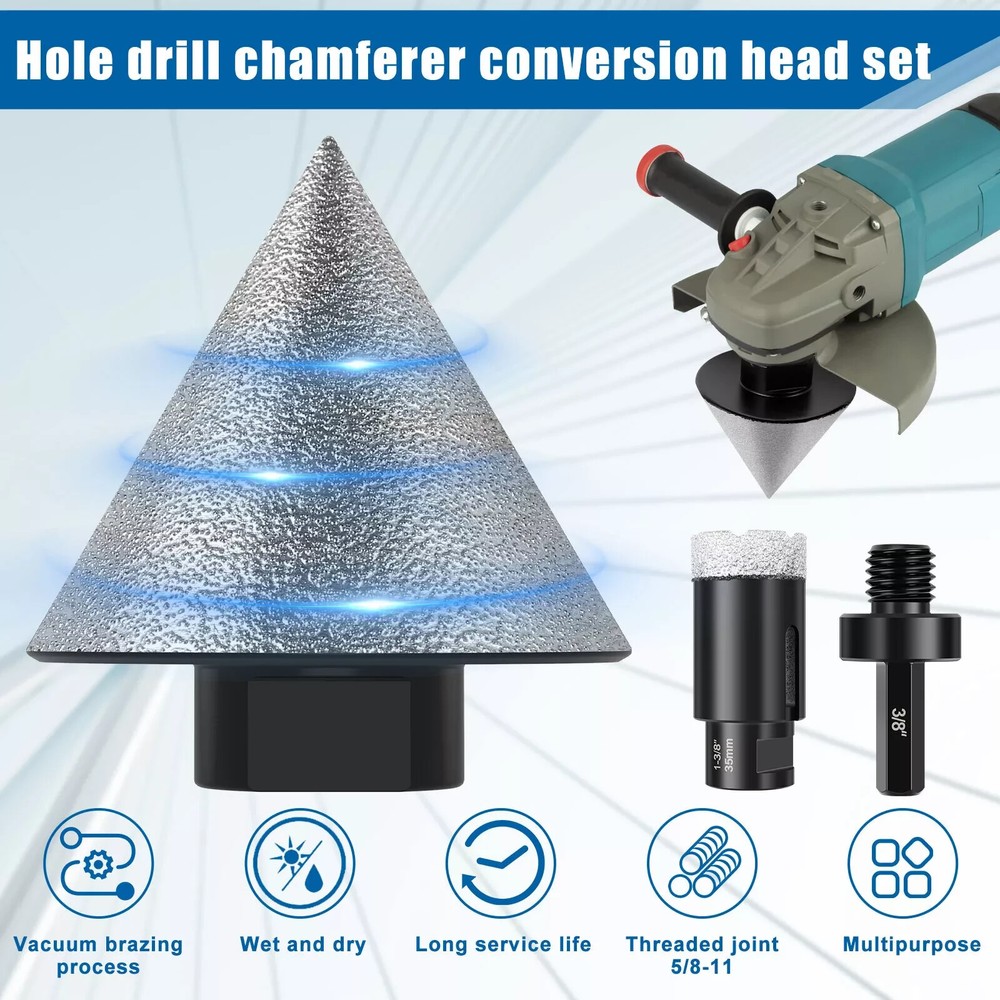 3/16" granite marble demi bullnose core bit chamfer beveling bit blade buffer
