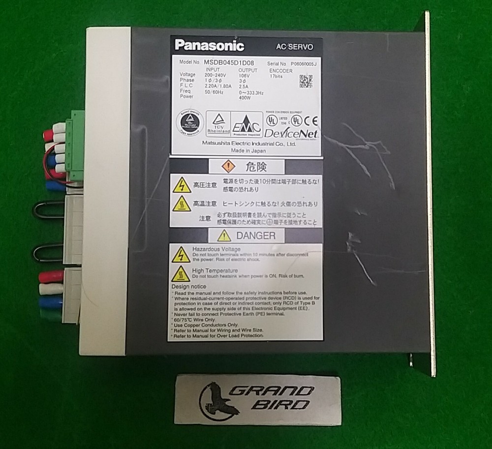 PANASONIC MSDB045D1D08 AC SERVO Driver. USED