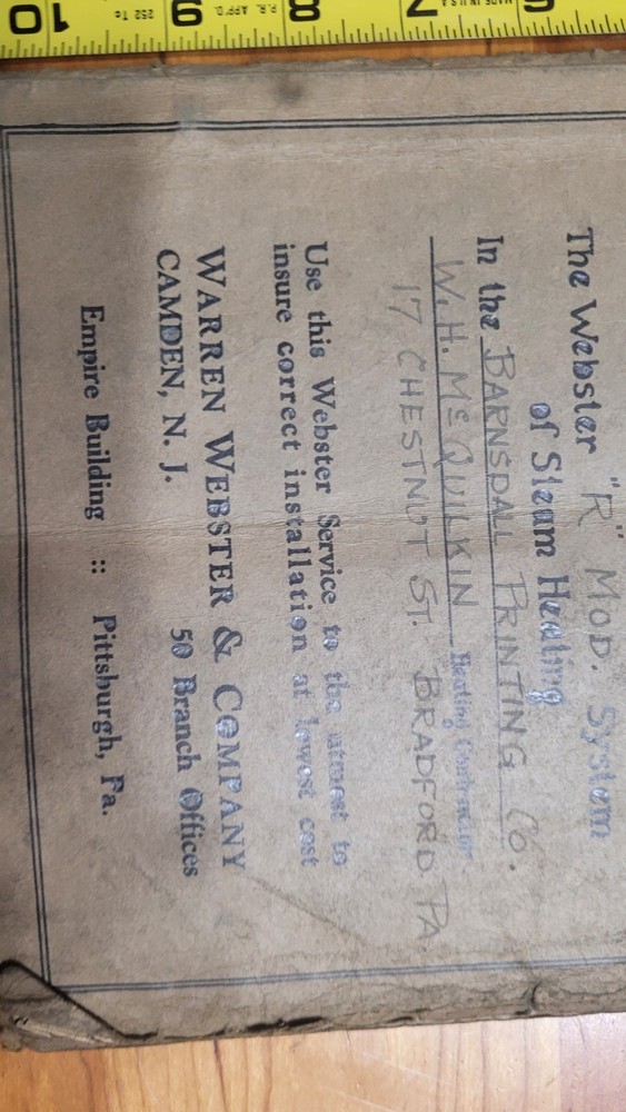 Antique Plumbing Steamfitter, Heating Manual