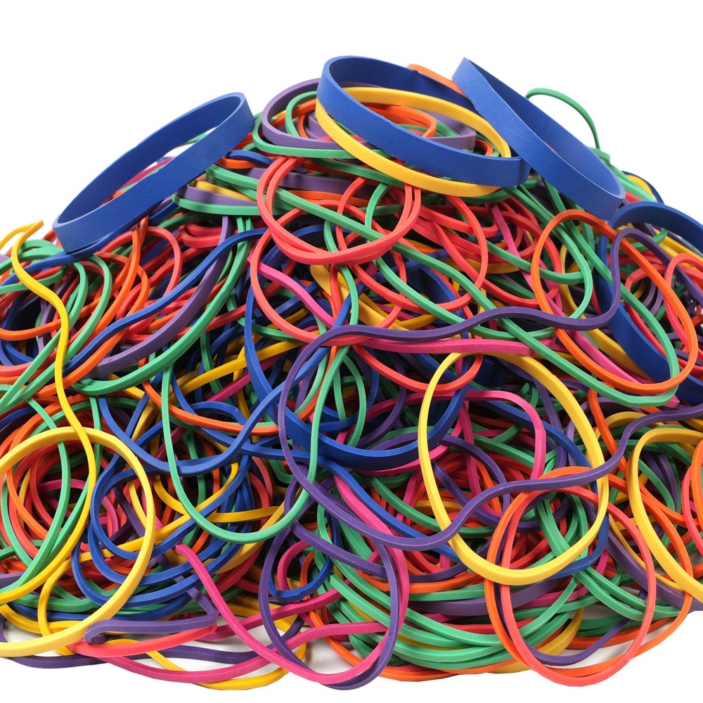 HAIDIBAO Rubber Bands Assorted Sizes 0.5lbs Multicolor Elastic