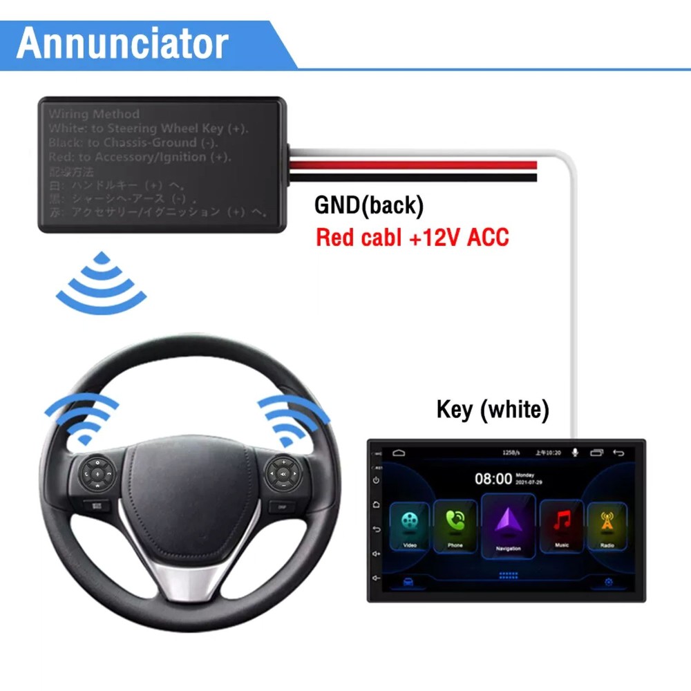 Universal Wireless Car Remote Control Button Smart Steering Wheel Controller Set