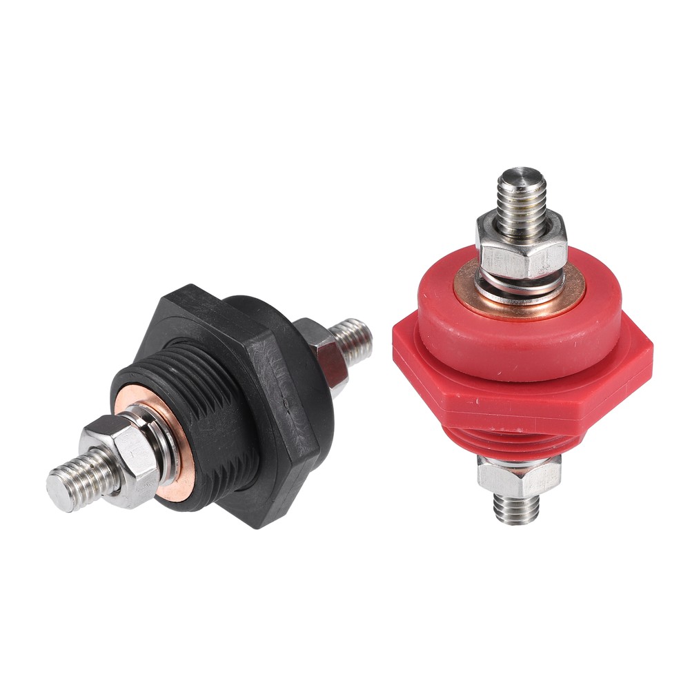 Universal High Current 3/8" Thru Panel Battery Terminal Connectors Pack of 2