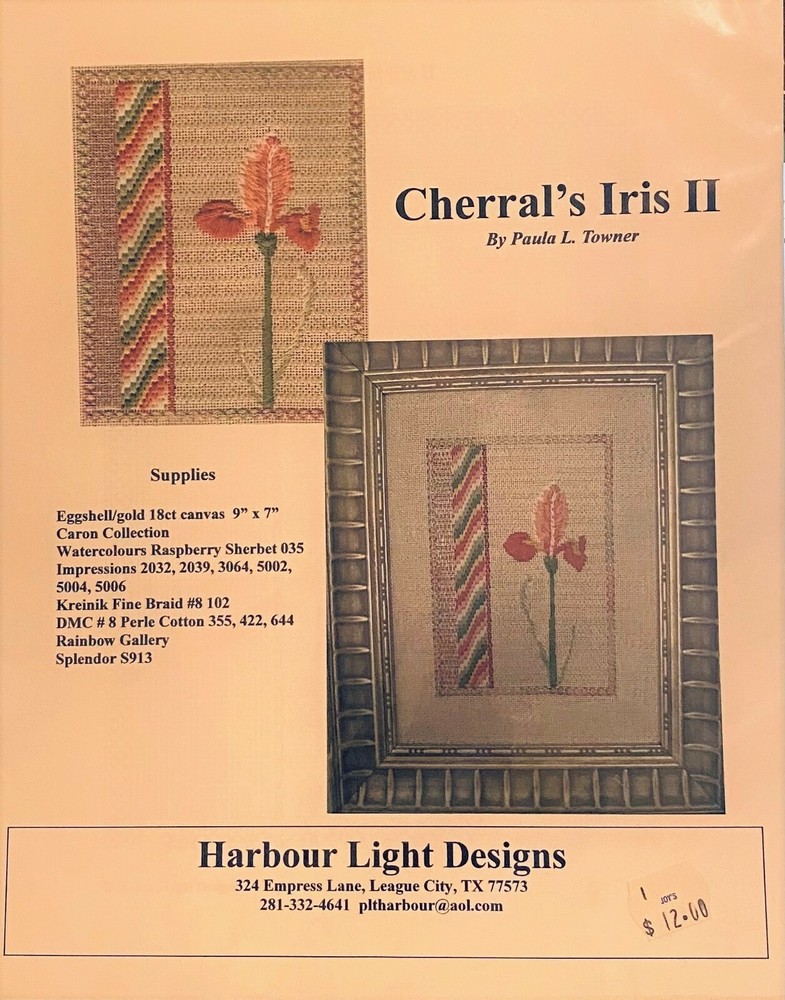 Needlepoint  chart - Harbour Light Designs, Cherral's Iris II  FREE SHIPPING