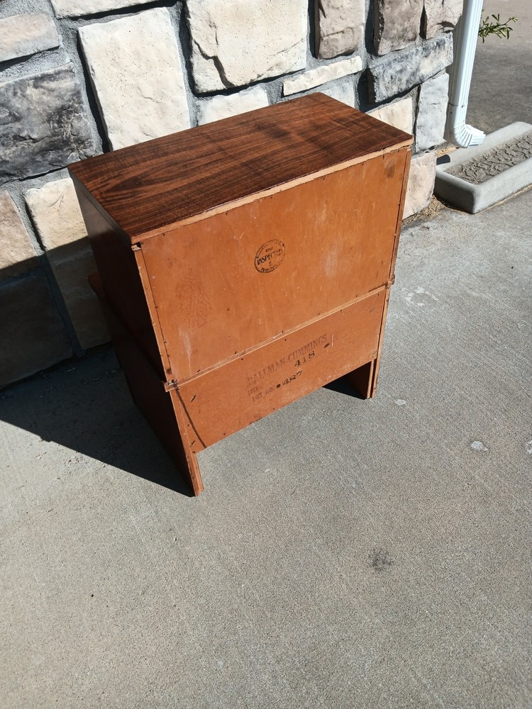Walnut Veneer Ballman Cummings Step-End Nightstand or End Table