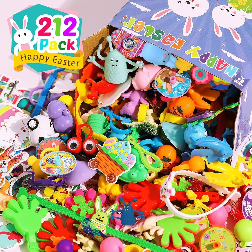 212 Pack Easter Egg Fillers for Kids, Easter Basket Stuffers Easter Egg Stuff...