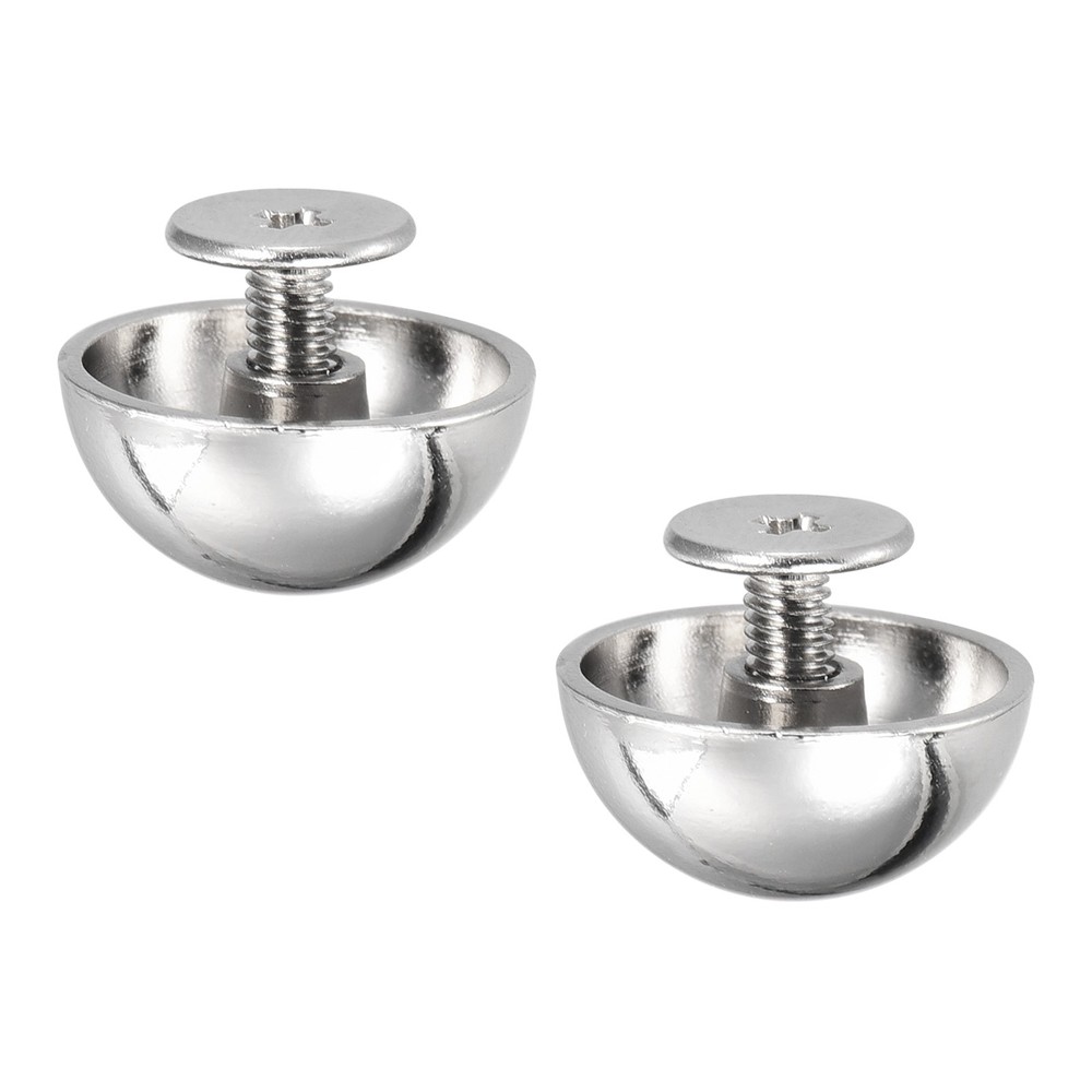 10Set 15x7.5mm Screw Back Rivet DIY Hollow Round Head Leather Stud Silver