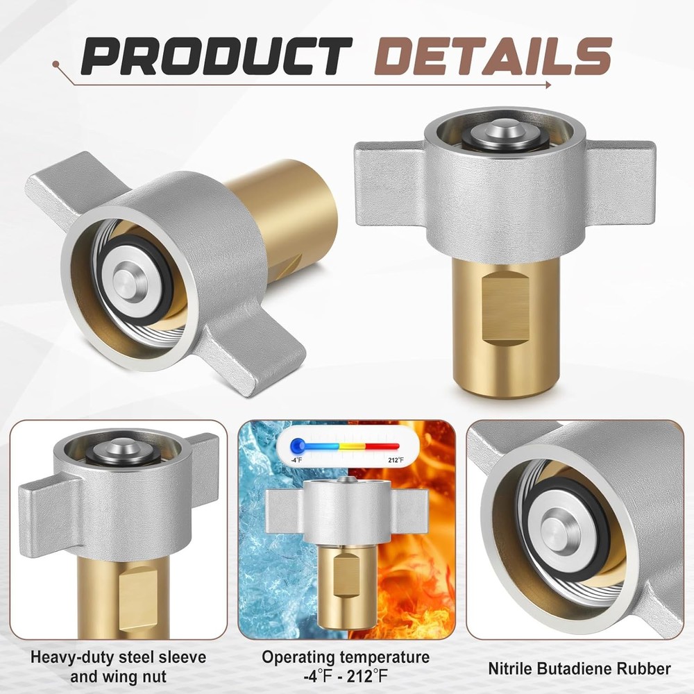 1pcs 1" NPT Wet-Line Wing Nut Hydraulic Quick Disconnect Coupler / Coupling Set