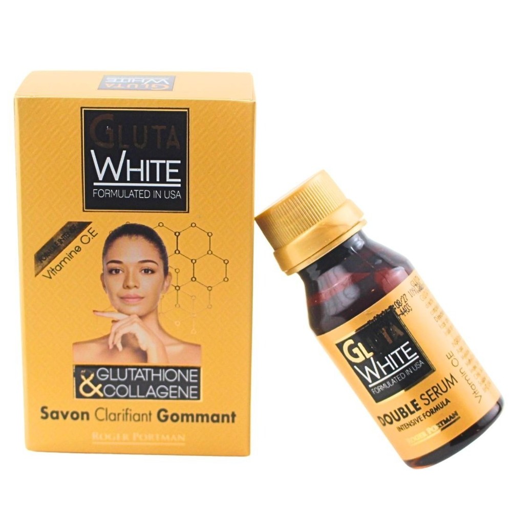 Gluta White Double Serum & Clarifying Soap Set With Glutathione & Collagen