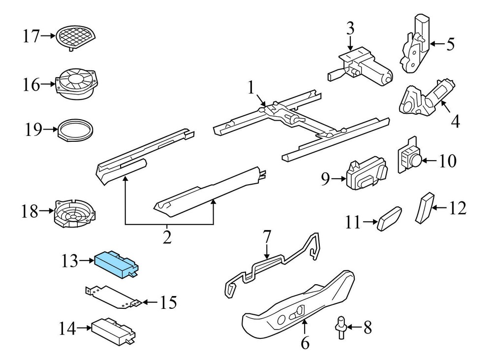 2014-2017 AUDI SQ5 8R - Front LEFT SEAT / Backrest Adjustment Control Module
