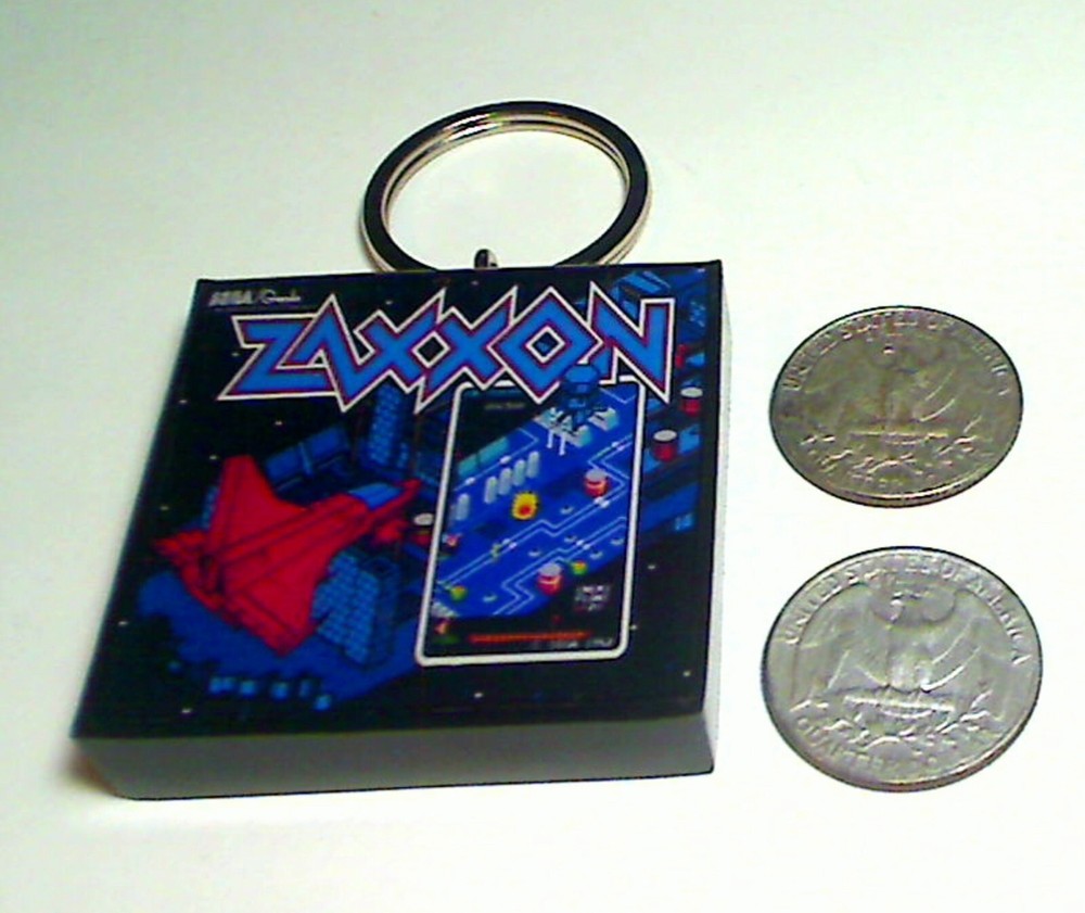 Zaxxon Arcade Coin Door accessory Keychain