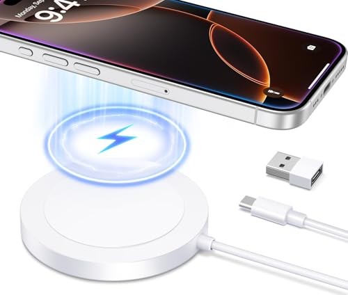 Magnetic Wireless iPhone Charge Compatible with MagSafe Charger - iPhone White