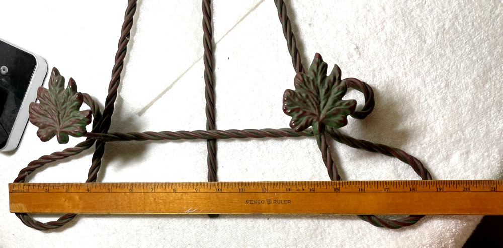 EXTRA LARGE 24" Wrought Iron Easel for Display ORNATE Leaves