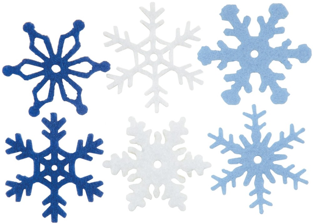 Creative Impressions Medium Felt Snowflakes 1.25" 36/Pkg-Winter (4Pk)