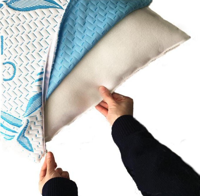 Cool Bamboo Pillow Queen Memory Foam Gel Pillow Adjustable Neck Support 