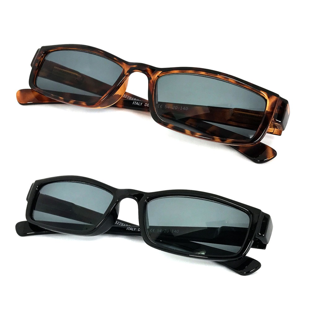 Retro Rectangular Smoke Lens Sun Reader Reading Sunglasses Spring Temples UV400