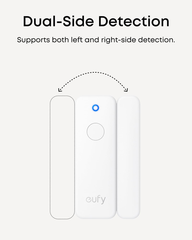 Eufy Entry Sensor E20, Dual-Side Detection, Convenient Bypass Button, Extended B