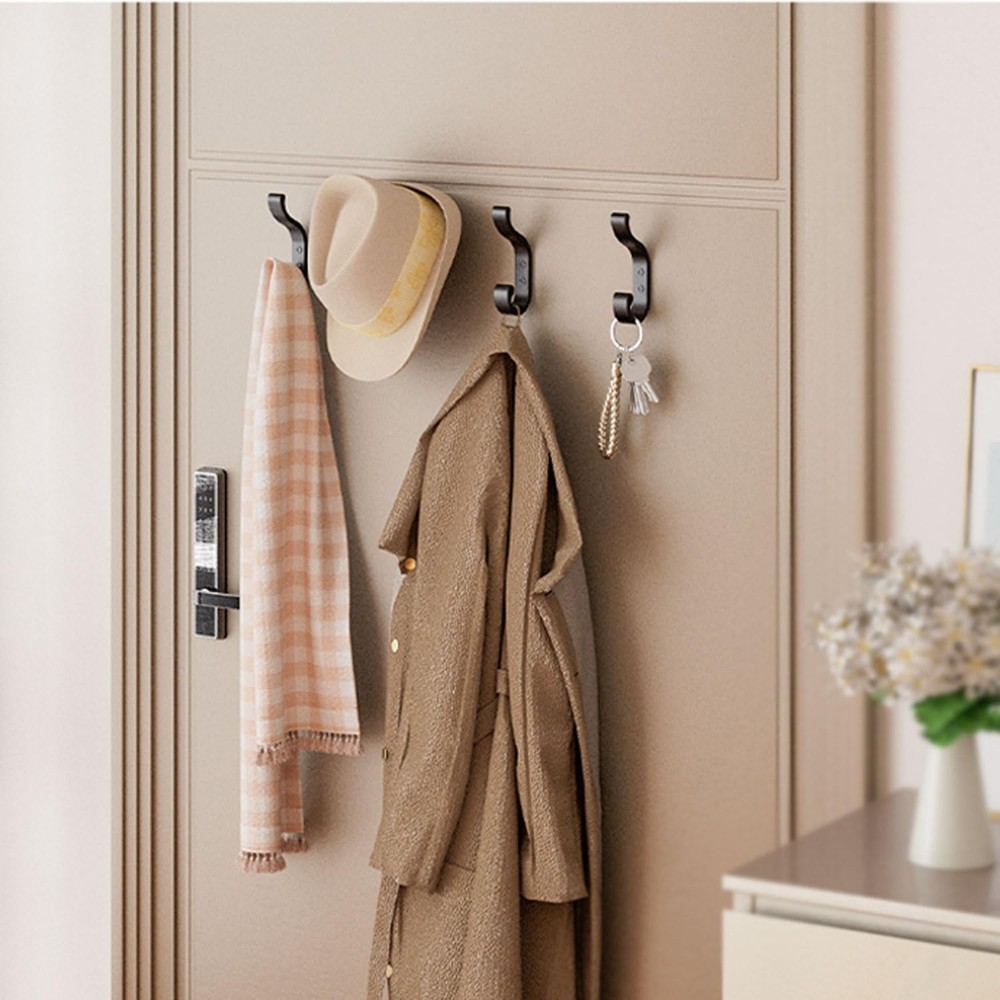 Coat Hooks Wall Mount for Hanging, Heavy Duty Backpack Hooks for Wall 4 Pack