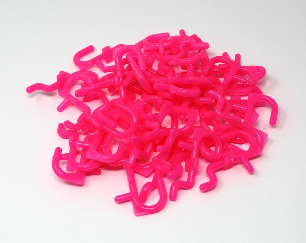 Plastic Pink J Hook Peg Board Hook Kit Tool Storage Craft Hooks Pick A Pack
