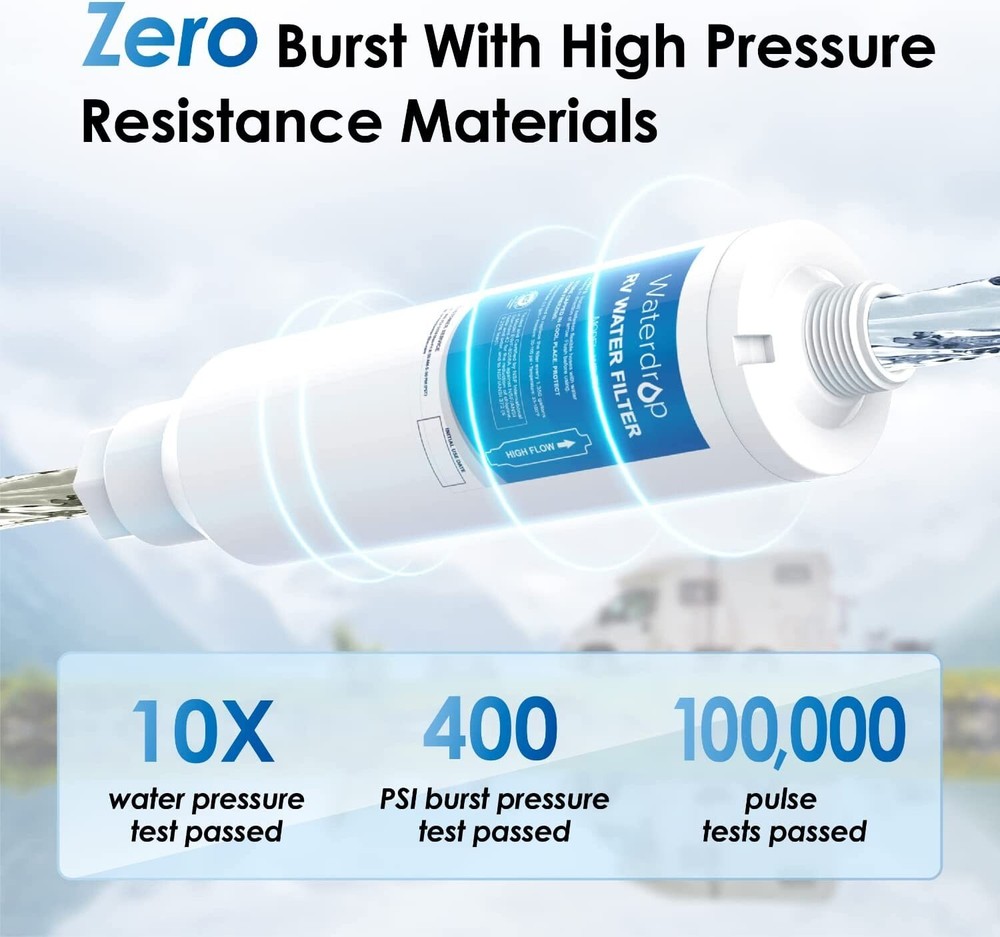 Waterdrop RV Inline Water Filter,for RVs and Marines, Drinking & Washing Filter