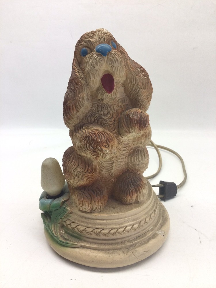 Vintage 1946 Melillo Studios NY Cocker Spaniel Dog Chalkware Lamp