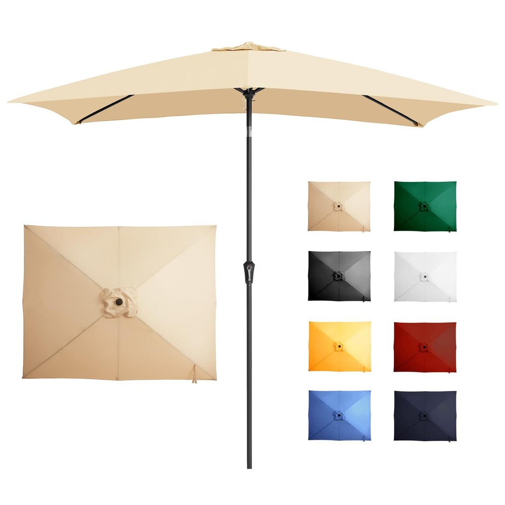 Ayge 6.5x10FT Rectangular Patio Umbrella Outdoor Table 6.5*10FT, Beige