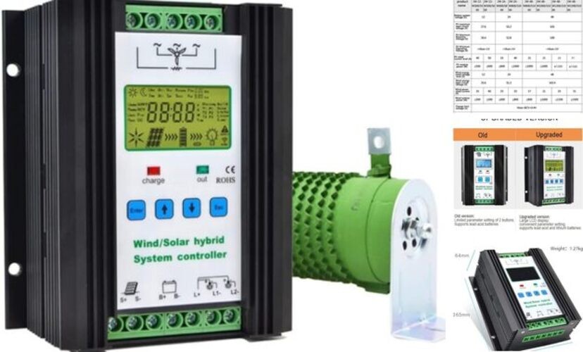 Wind Solar Hybrid Charge Controller with LCD Display,24V/48V Automatic 3000W
