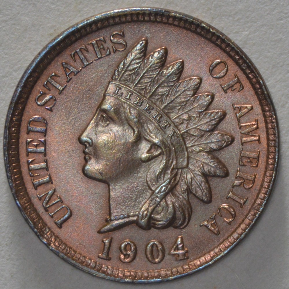 1904 1C RD-RB Indian Cent BU+++ 4 Diamonds