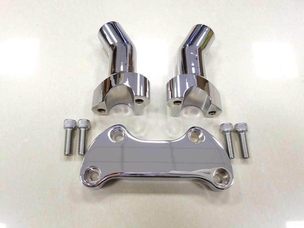 Chrome 3.5" Front Handlebar Riser Top Clamp Kit For Harley Dyna Heritage Softail